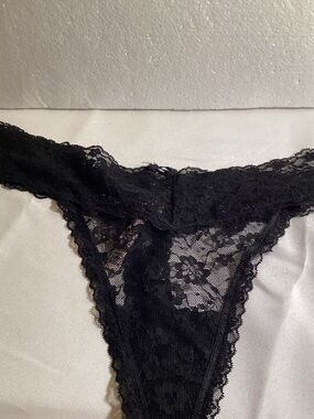 Victoria's Secret Black Lace Thong